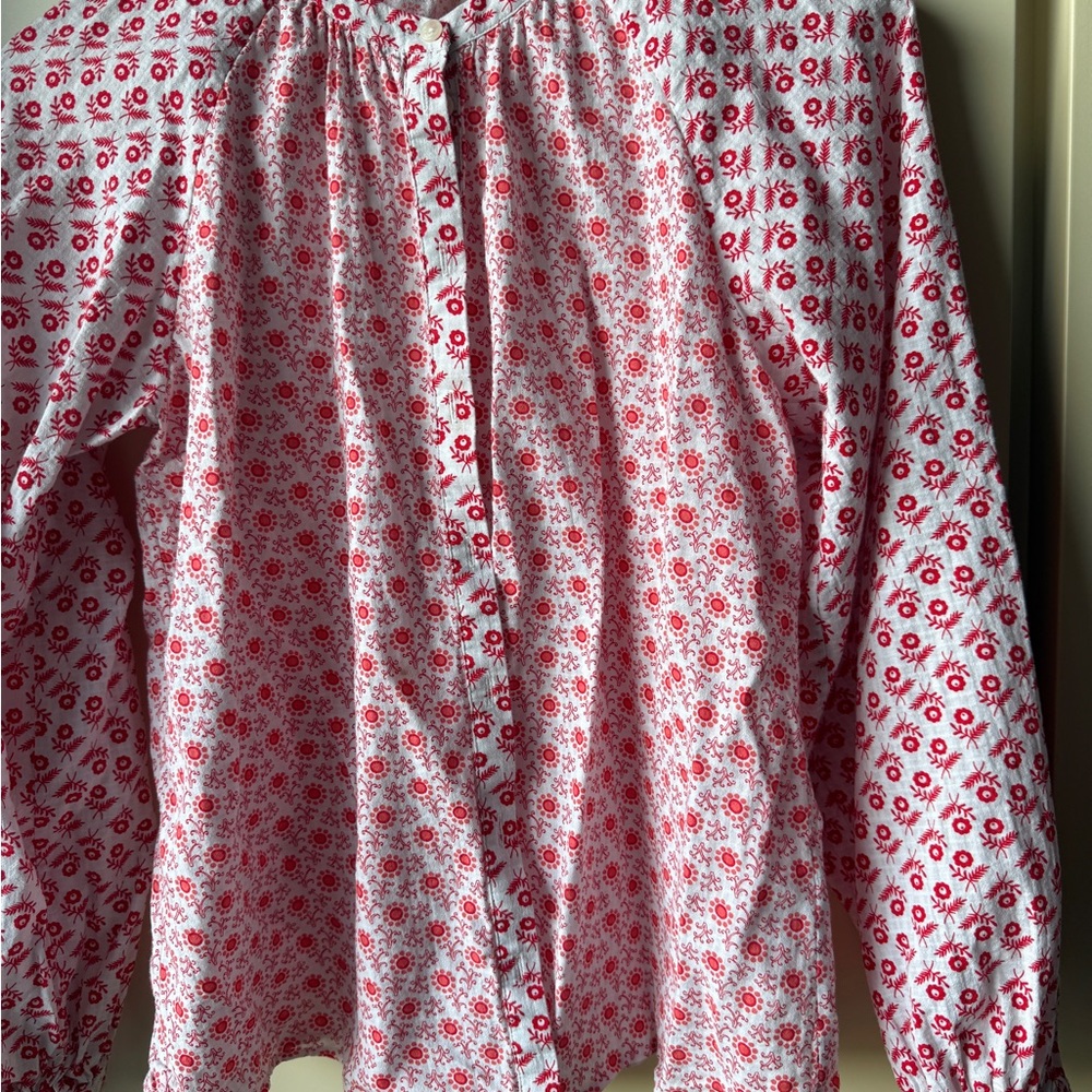 Boden bright floral button down top